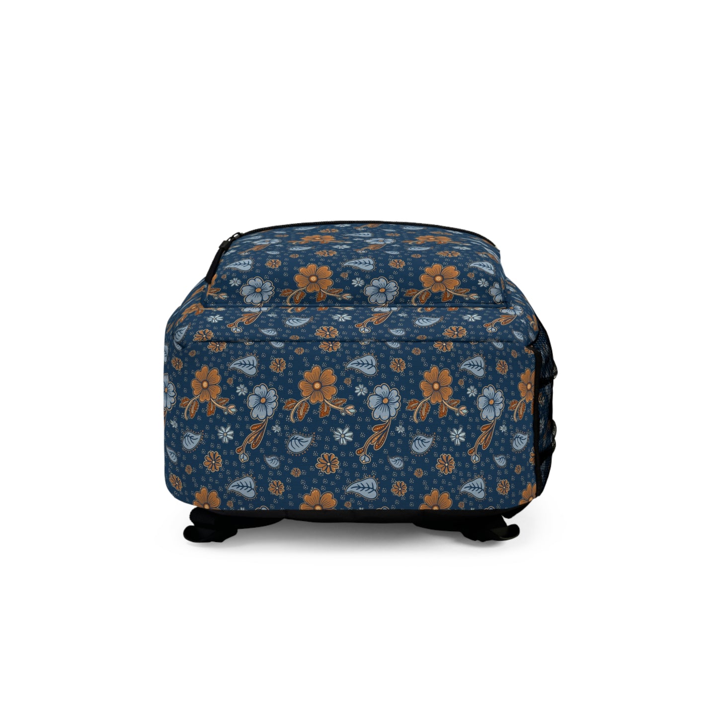 Timeless Elegance: Minimal Floral Backpack / Dark Blue