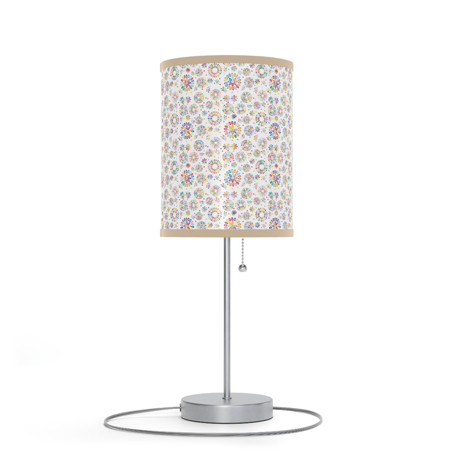 Vibrant Vibes: Happy Color Lamp on a Stand, US|CA plug / White