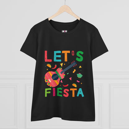 Let's Fiesta Women's Cotton Tee - Fun Party Shirt for Celebrations