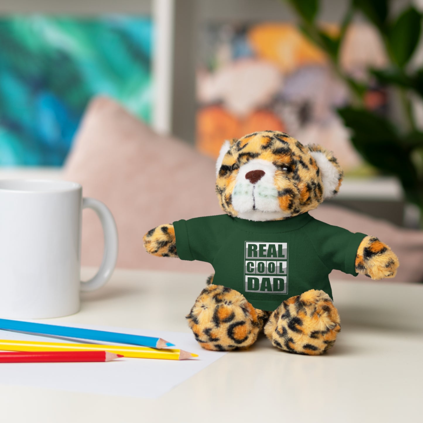 Stuffed Animal Toy with Tee - Real Cool Dad Cuddly Plush for Dads