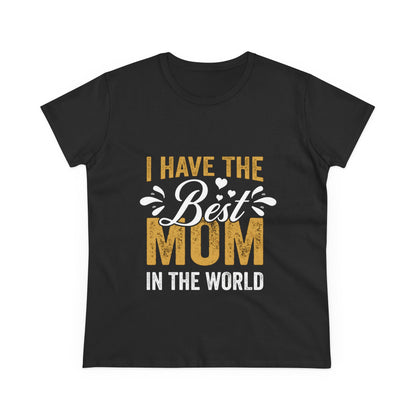 Best Mom Women's Midweight Cotton Tee – Perfect Gift for Mother's Day