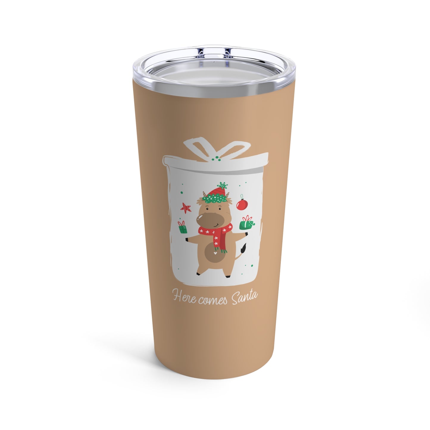 Here Comes Santa Tumbler 20oz Light Braun