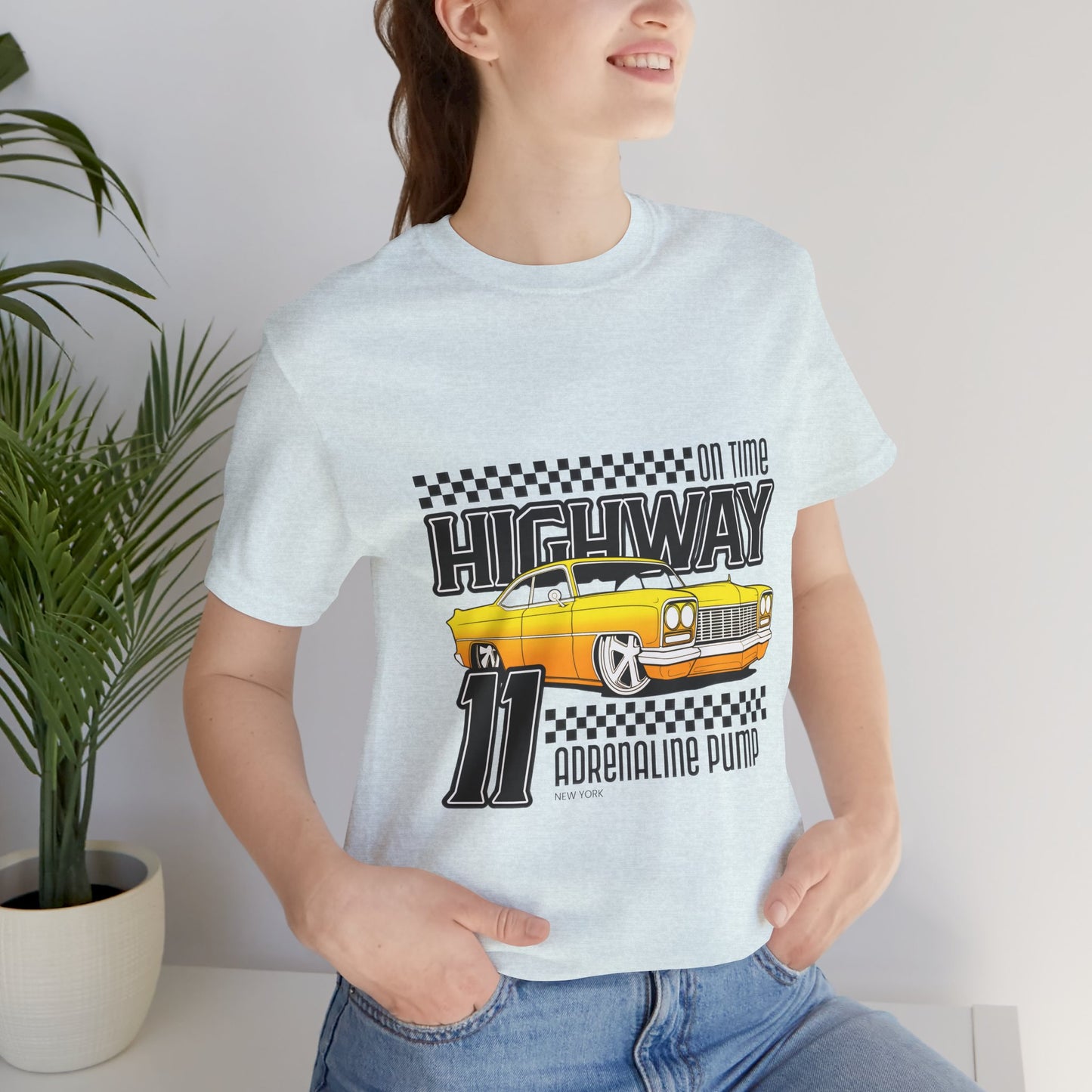 Camiseta de manga corta unisex con bomba de adrenalina On Time Highway