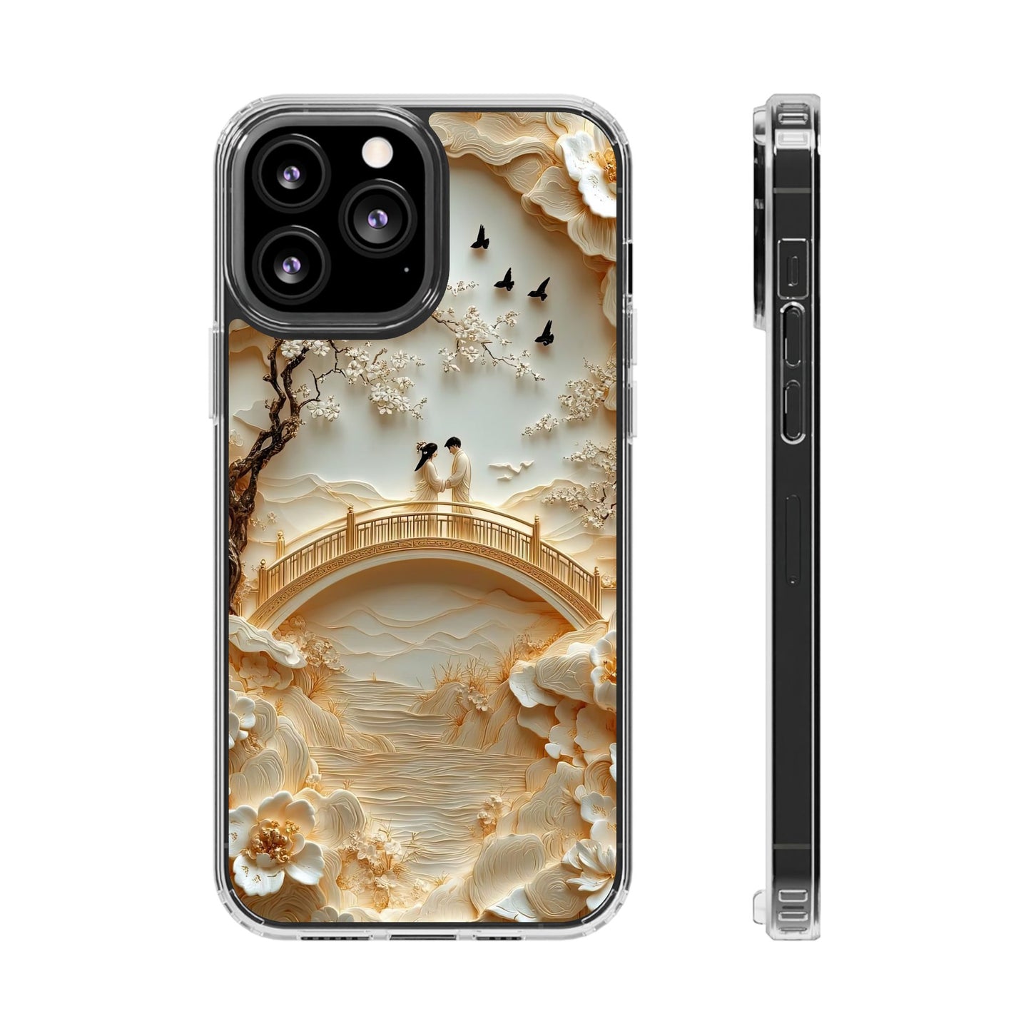 Romantic Couple 3D Effect Clear Cases,  Artistic Protective Cover