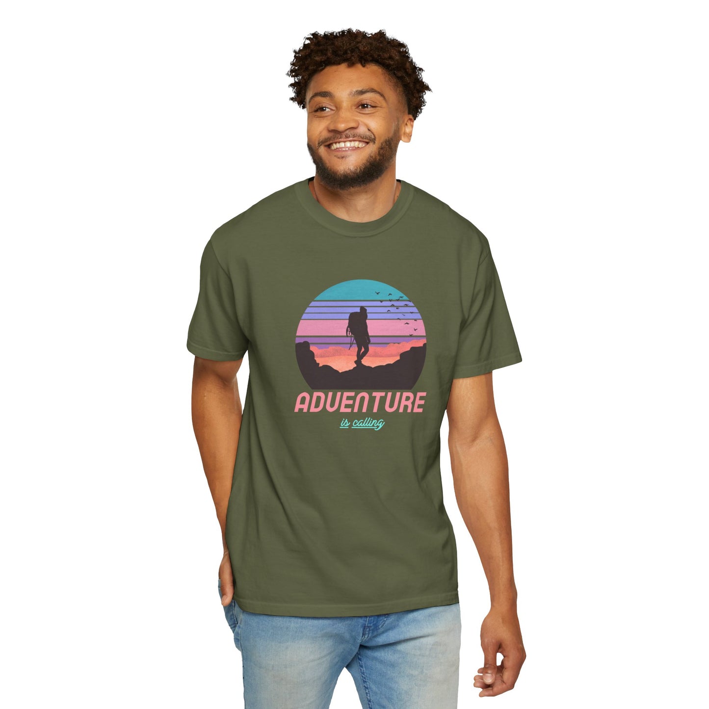 Adventure Is Calling Unisex Garment-Dyed T-shirt