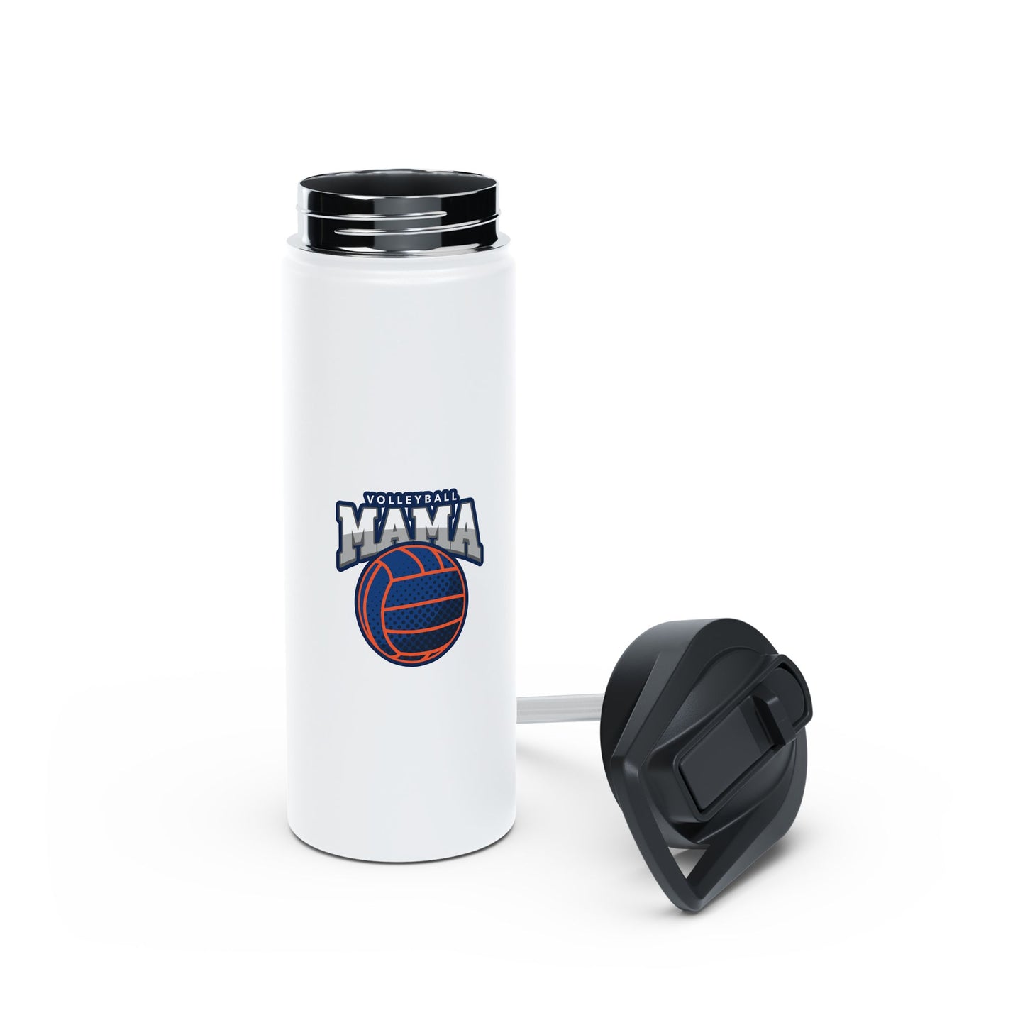 Volleyball Mama Stainless Steel Water Bottle, Standard Lid