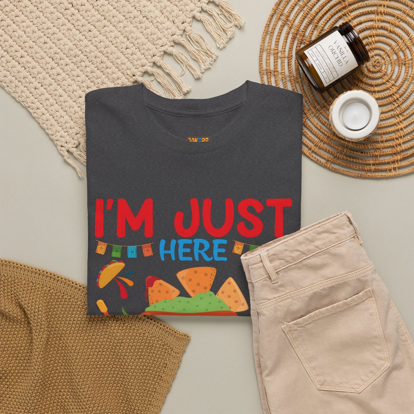 Funny Taco Lovers Unisex Heavy Cotton Tee - "I'm Just Here For The Tacos"