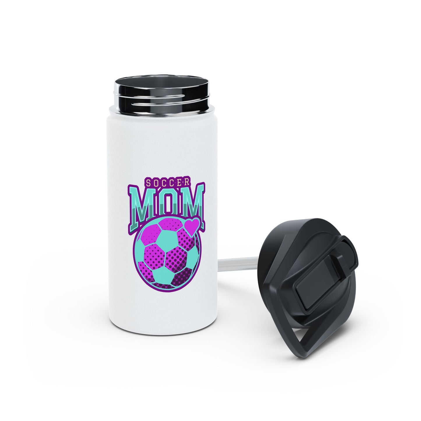 Soccer Mom Stainless Steel Water Bottle, Standard Lid