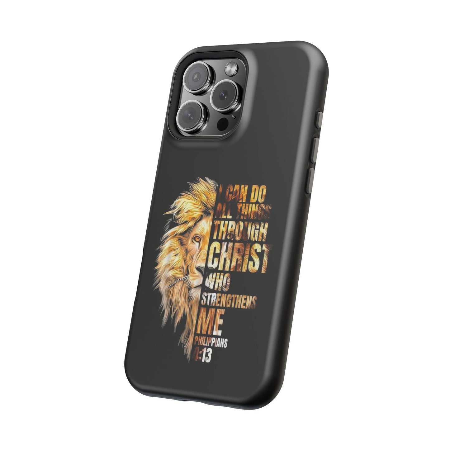 Inspirational Lion Magnetic iPhone Case, Strength & Faith, Christian Accessories
