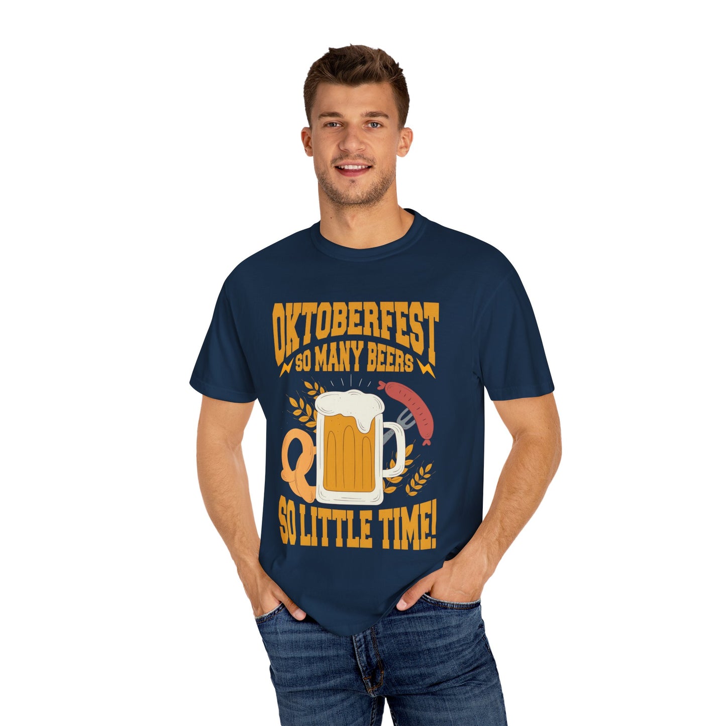 Oktoberfest Graphic Unisex T-Shirt - Celebrate with Beer & Pretzels