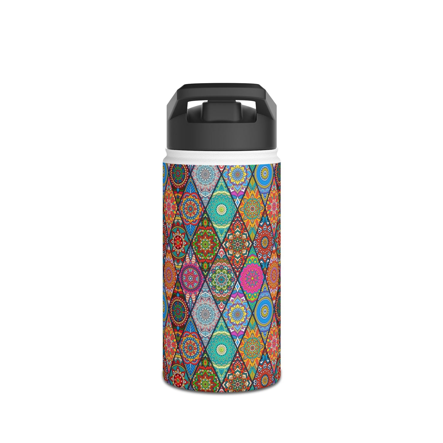 Mandala Argyle Stainless Steel Water Bottle, Standard Lid