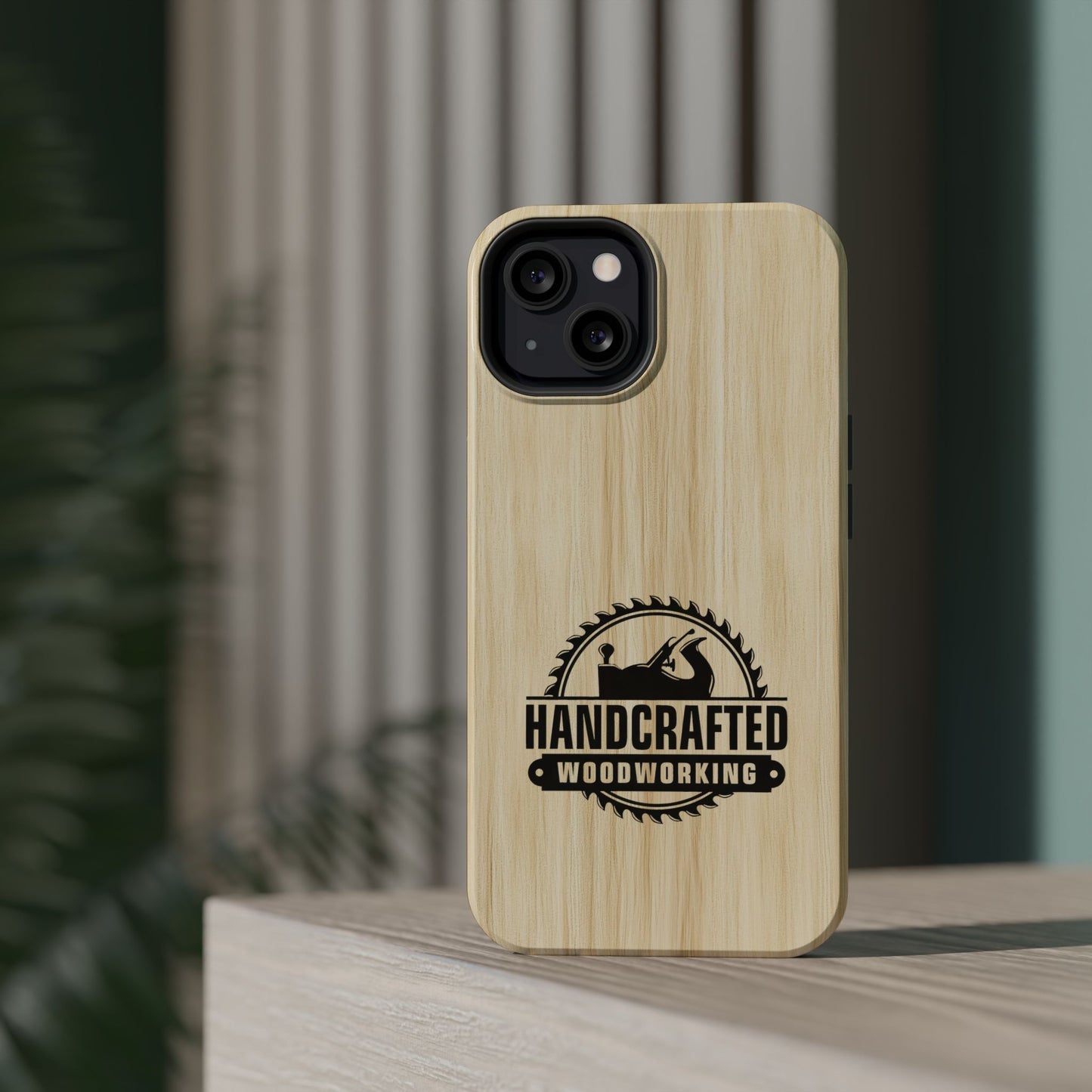 Handcrafted Woodworking Logo Magnetic Phone Cases