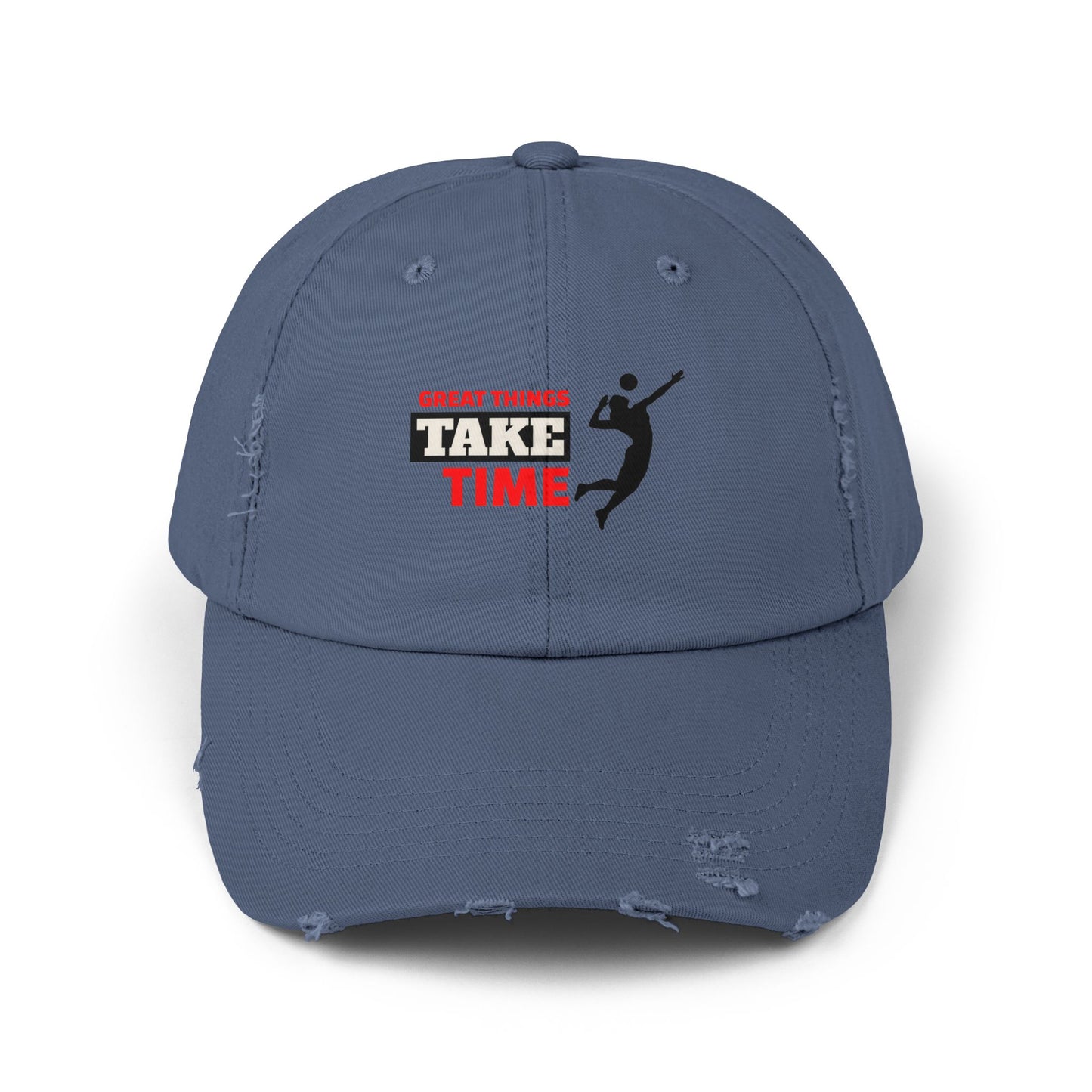 Great Things Take Time Unisex Distressed Cap