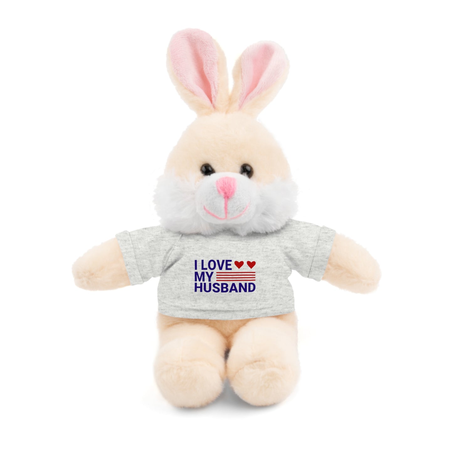 Stuffed Animal with "I love my husband" Tee, Gift for husband