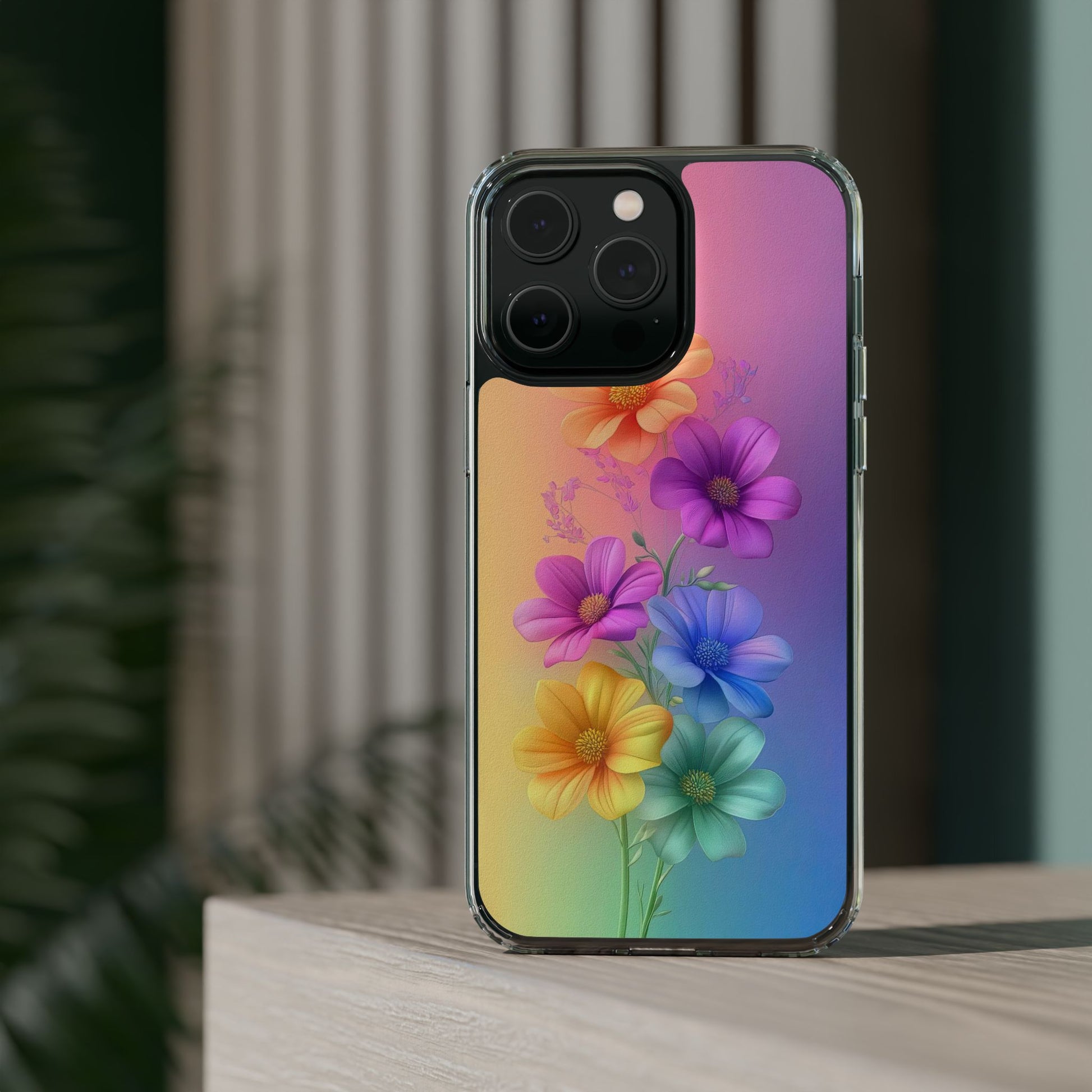 Floral Clear Phone Case – Colorful Flower Design