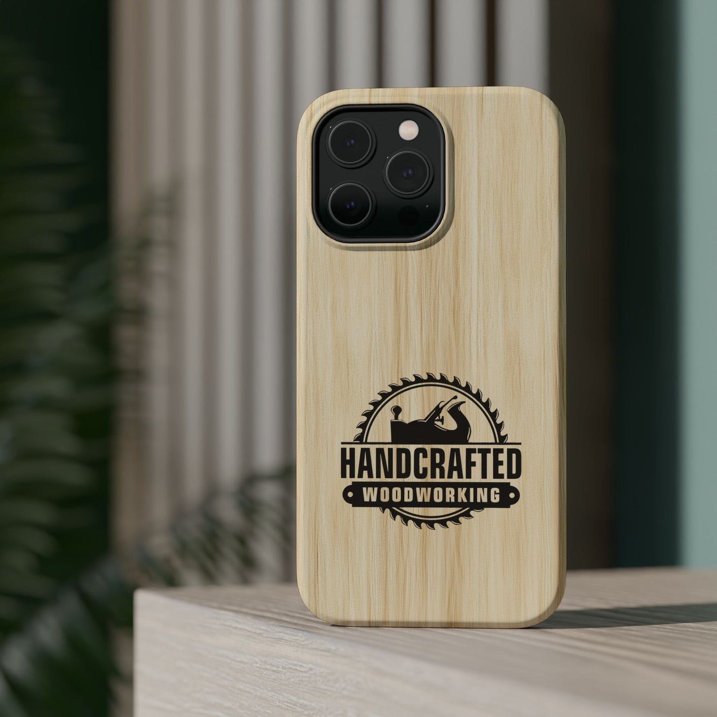 Handcrafted Woodworking Logo Magnetic Phone Cases