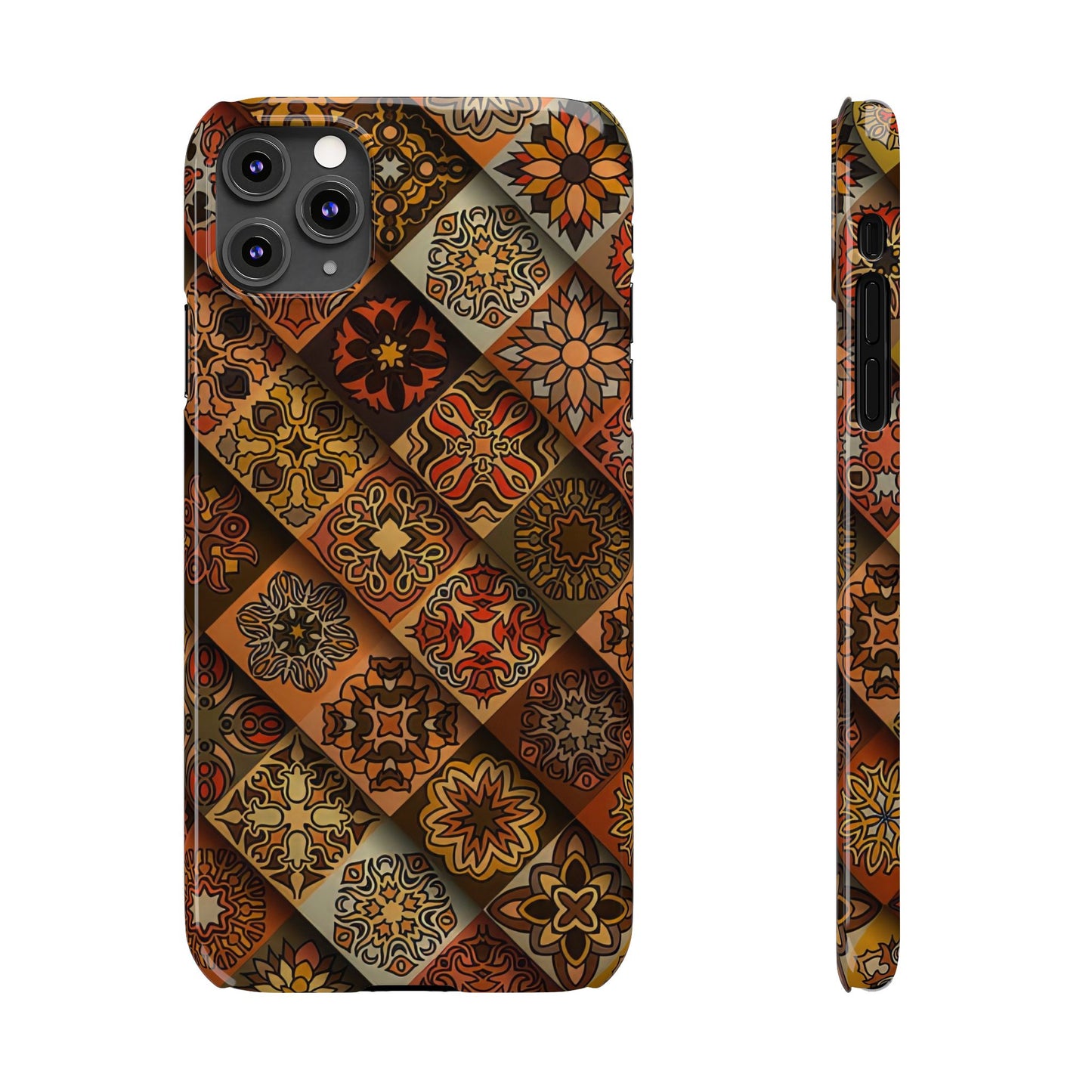 Aztec Geometric Slim Case, Boho Orange