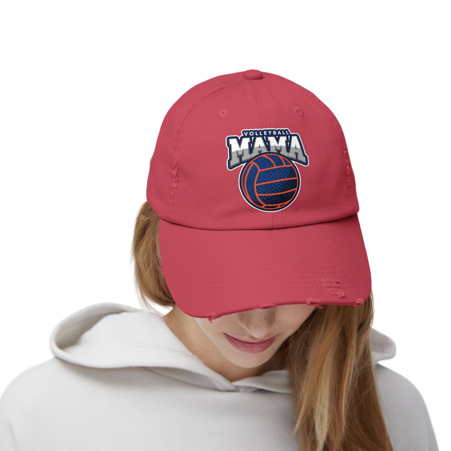 Volleyball Mama Unisex Distressed Cap