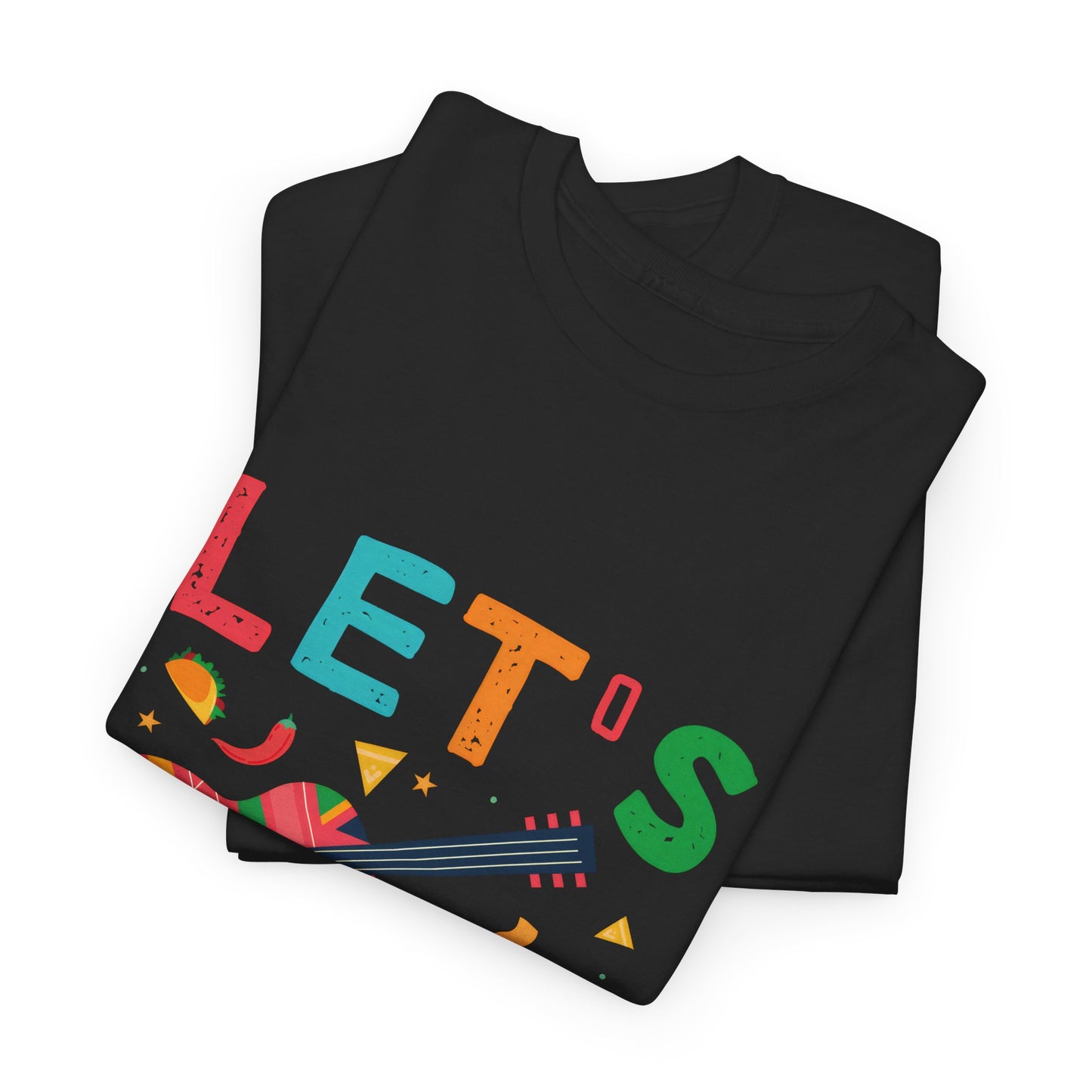 Let's Fiesta Unisex Heavy Cotton Tee - Fun Colorful Graphic T-Shirt for Celebrations