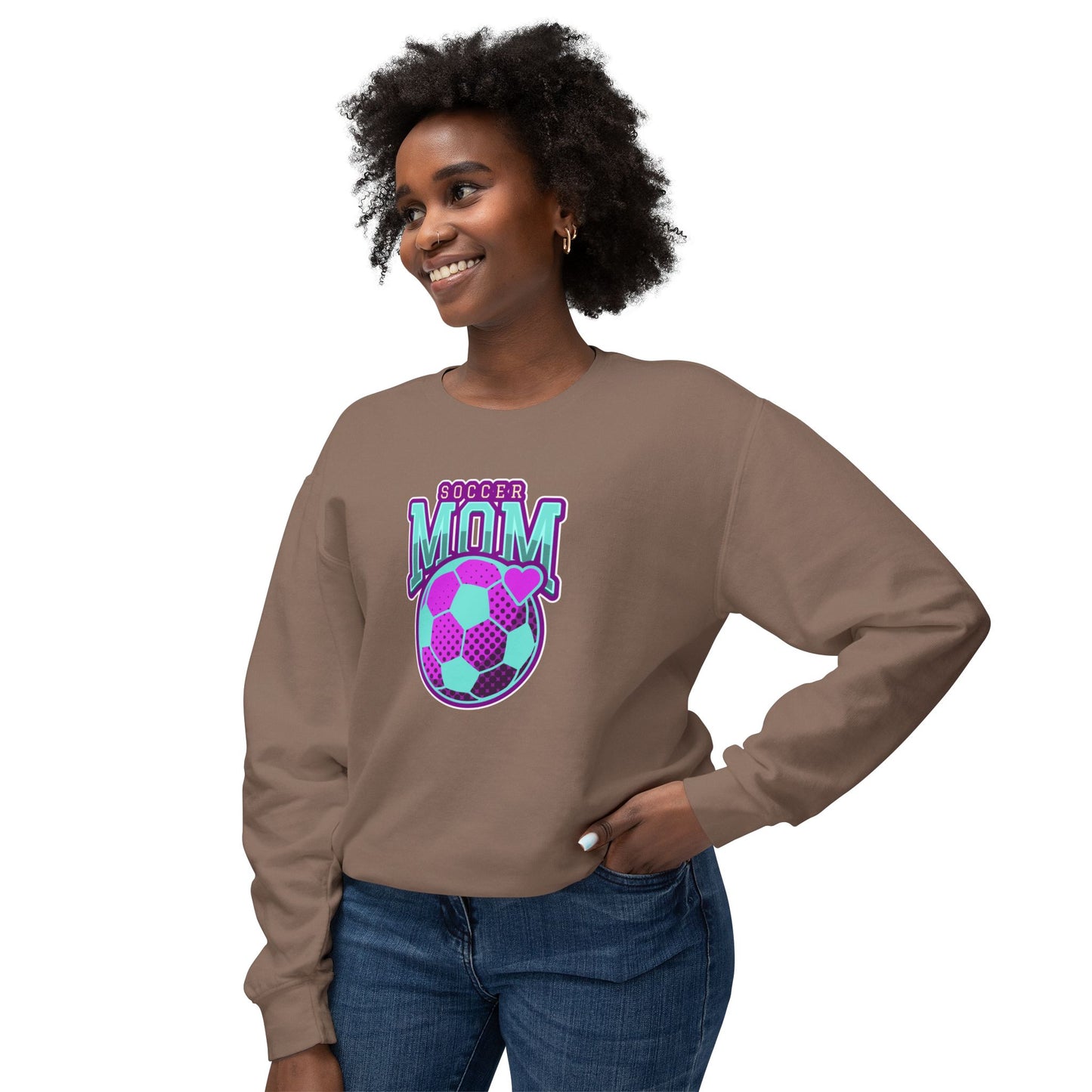 Soccer Mom Unisex Lightweight Crewneck Sweatshirt