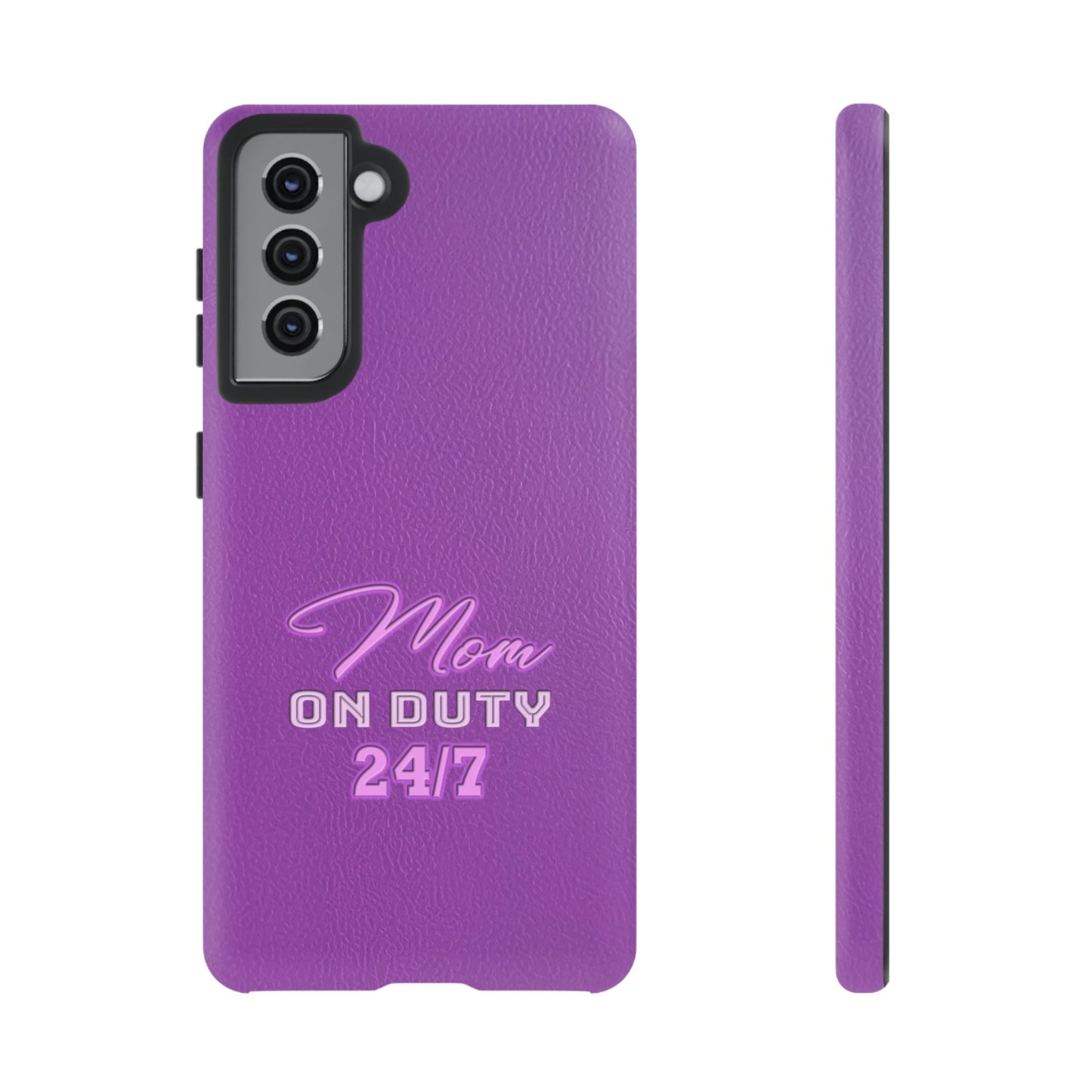 Mom On Duty Impact-Resistant Case, Purple Case for Mothers