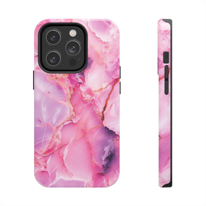 Pink Marble Tough Cases for iPhone, Stylish Protective Covers