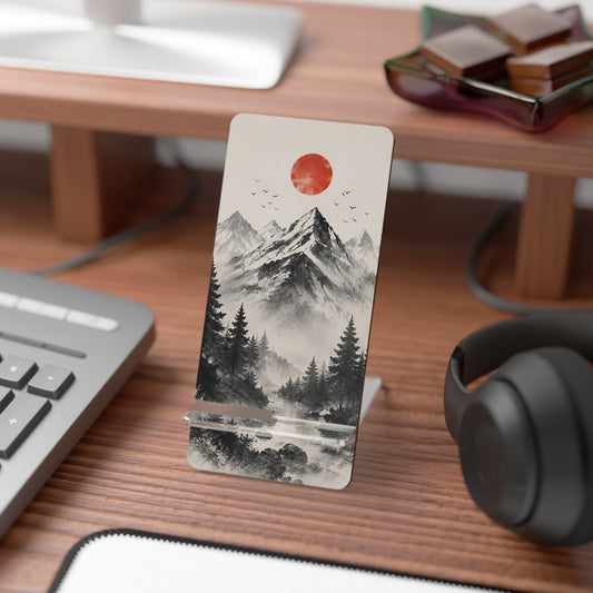 Red Sun Mountain Landscape Mobile Phone Stand