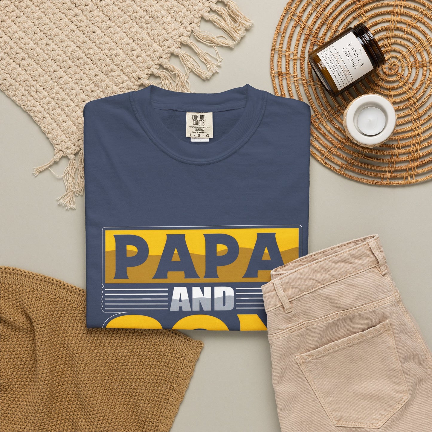 Papa and Son Best Friends Ever Unisex Garment-Dyed T-Shirt