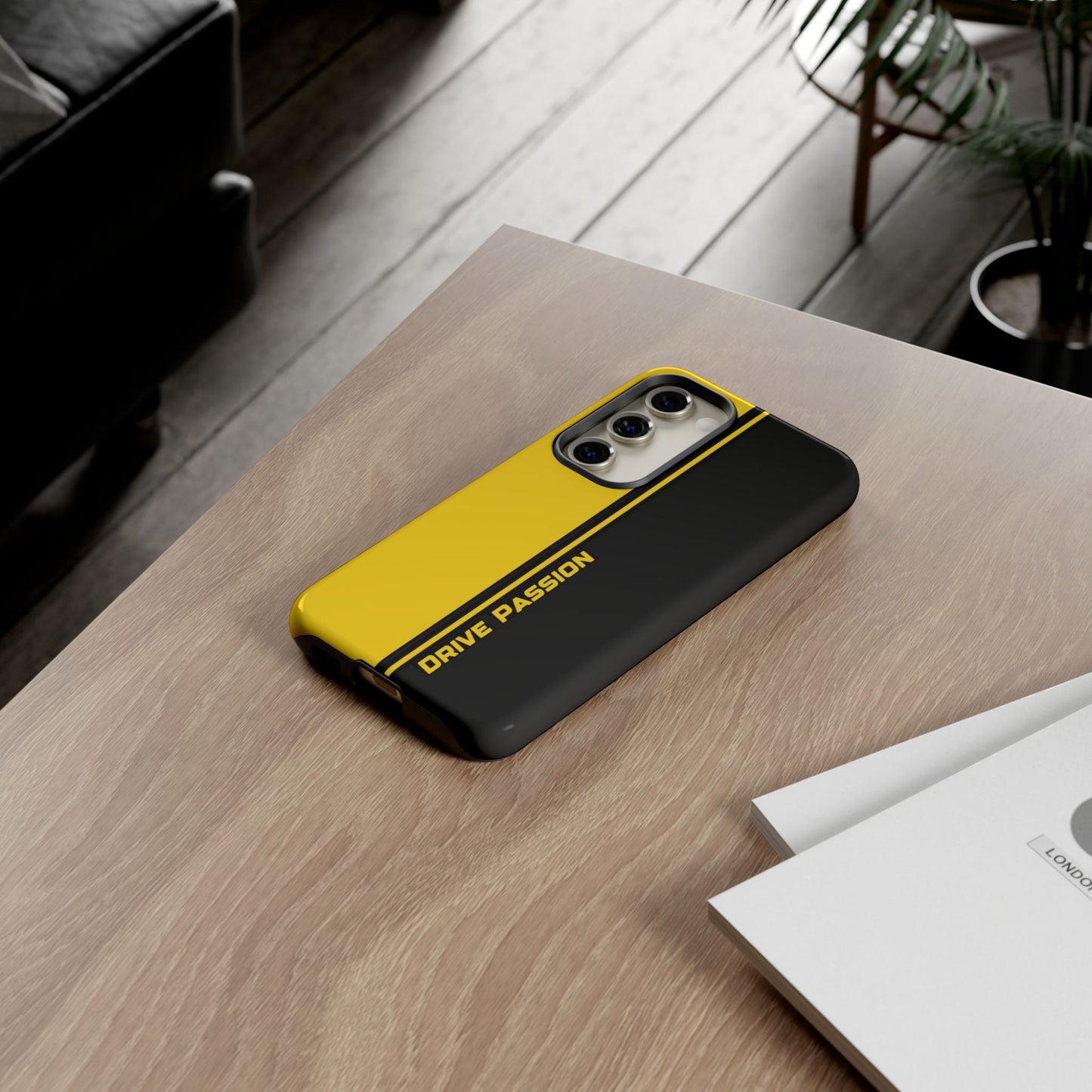 Drive Passion Tough Case – Bold Yellow & Black Design