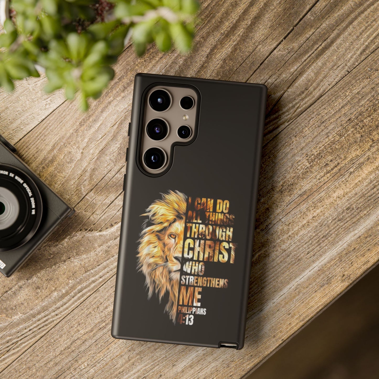 Inspirational Lion  Samsung Phone Case, Strength & Faith, Christian Accessories