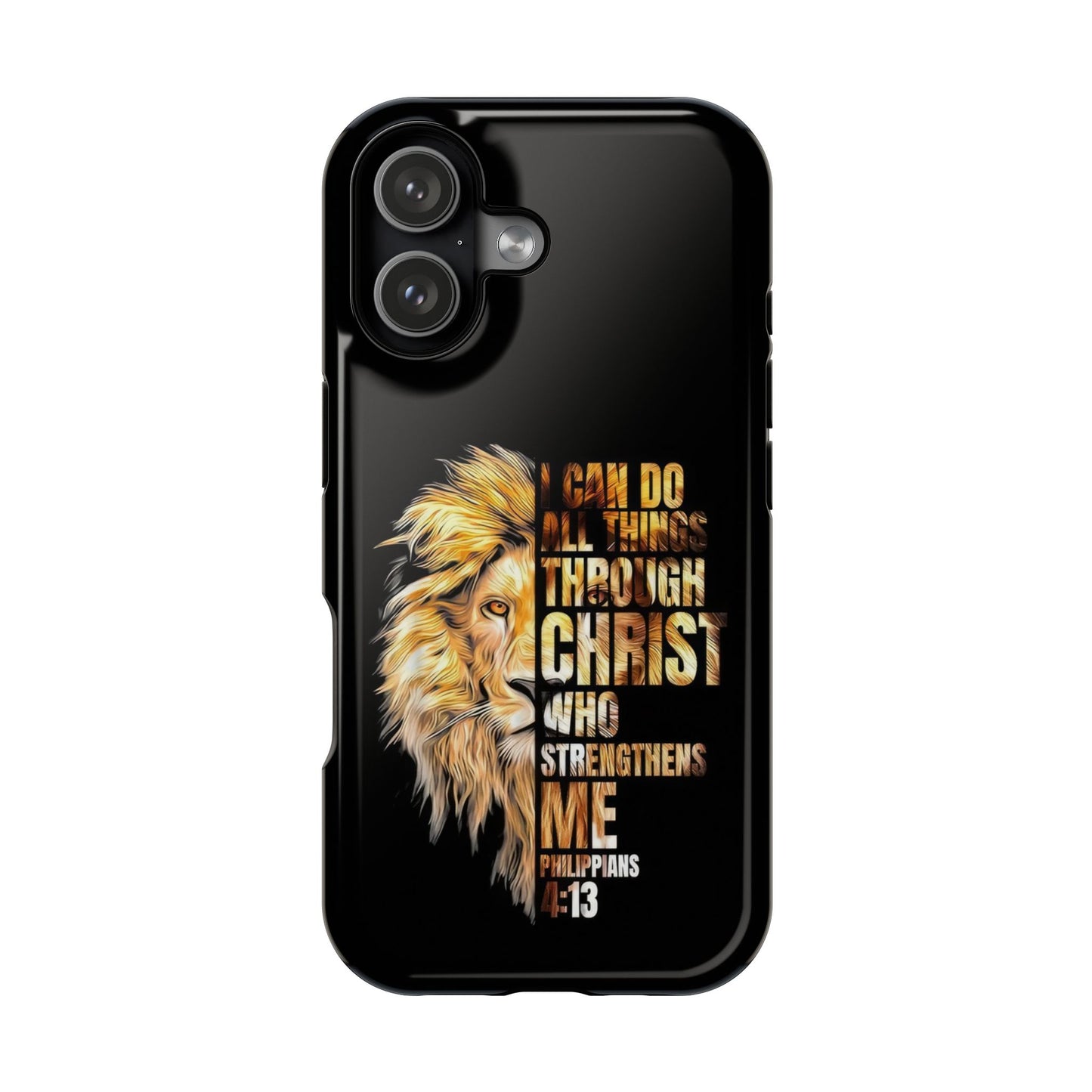 Inspirational Lion Magnetic iPhone Case, Strength & Faith, Christian Accessories