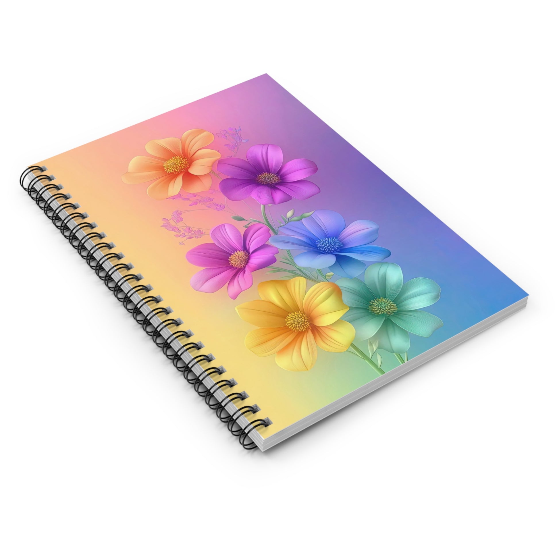 Colorful Floral Spiral Notebook 6" x 8" – Flower Design
