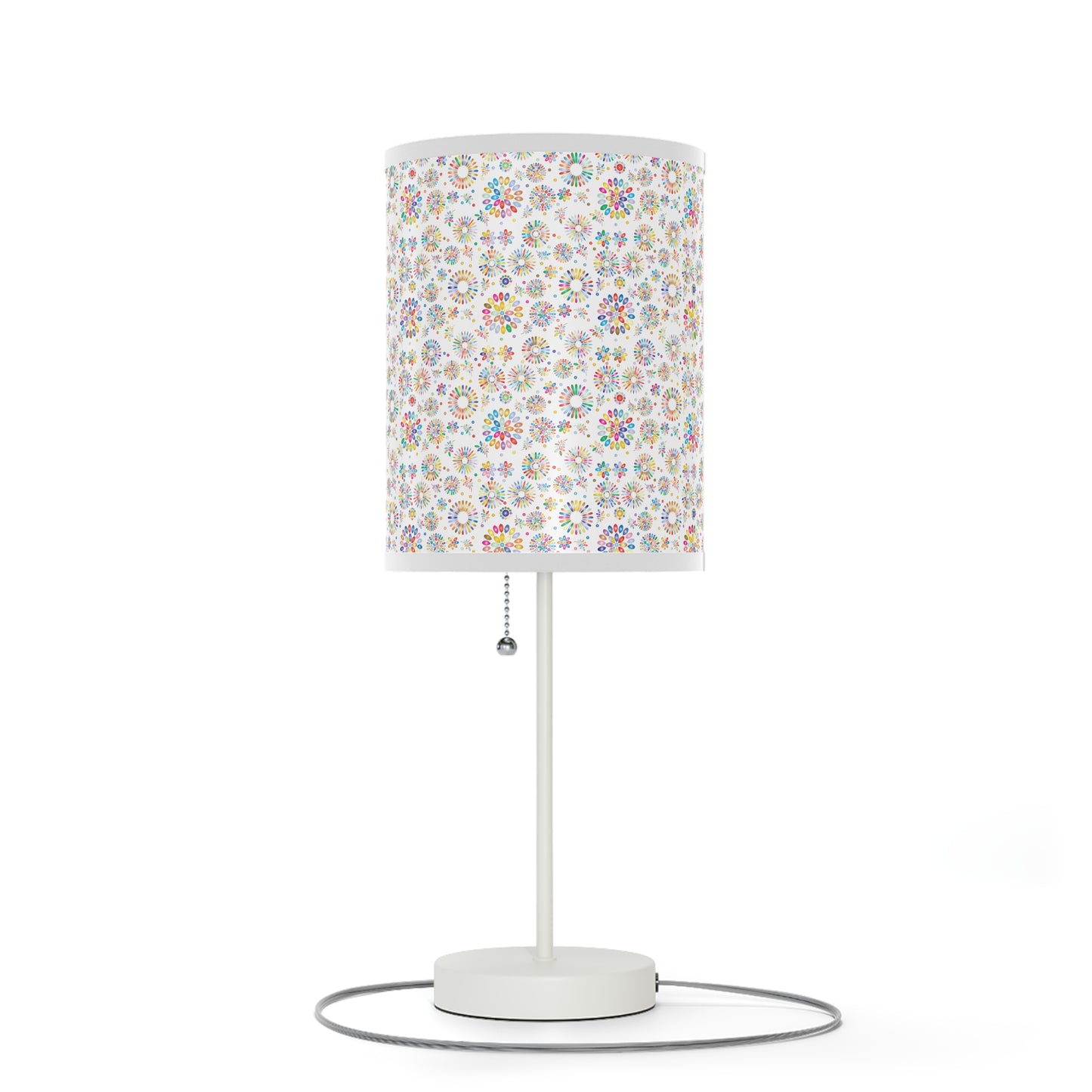 Vibrant Vibes: Happy Color Lamp on a Stand, US|CA plug / White