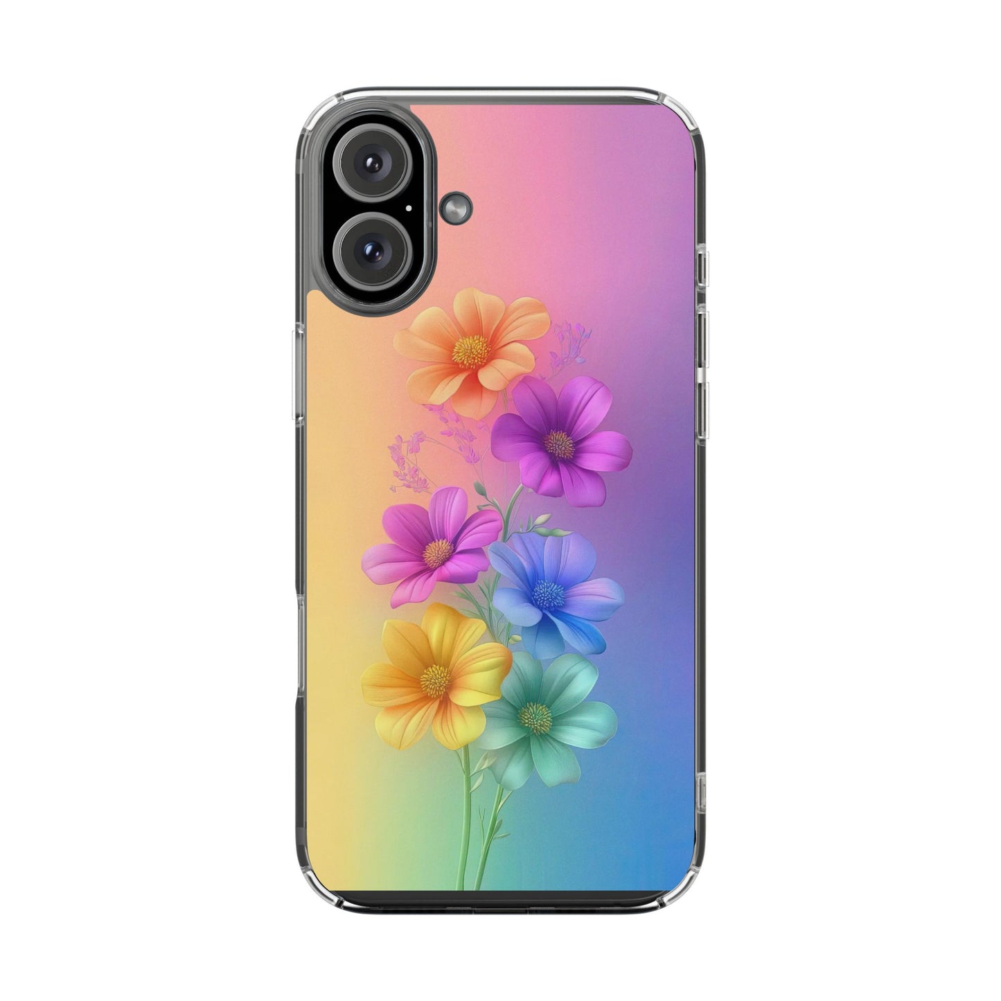 Floral Clear Phone Case – Colorful Flower Design