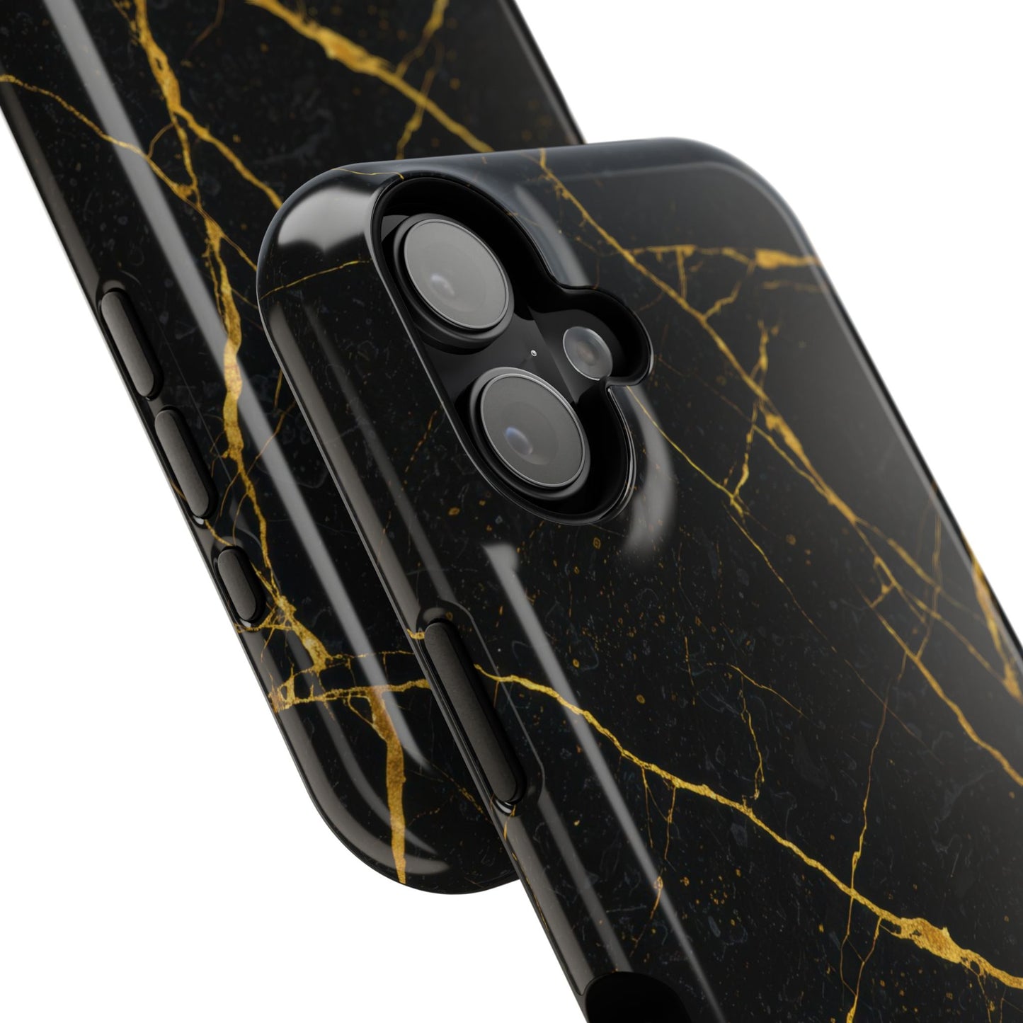 Luxury Black Marble Impact-Resistant iPhone