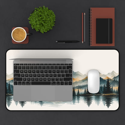 Mountain Sunrise Desk Mat — Scenic Lake Landscape Mouse Pad