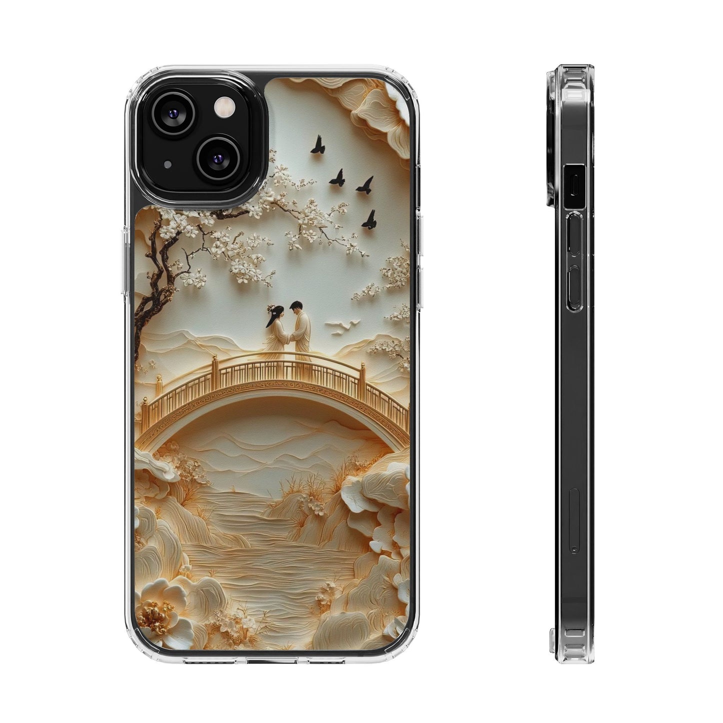 Romantic Couple 3D Effect Clear Cases,  Artistic Protective Cover