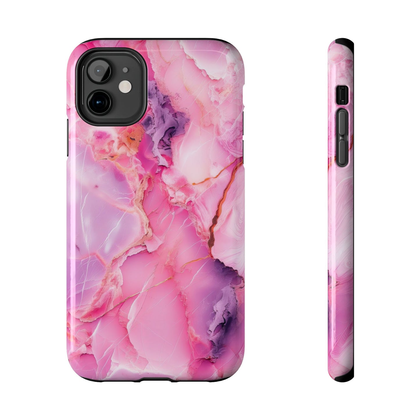 Pink Marble Tough Cases for iPhone, Stylish Protective Covers