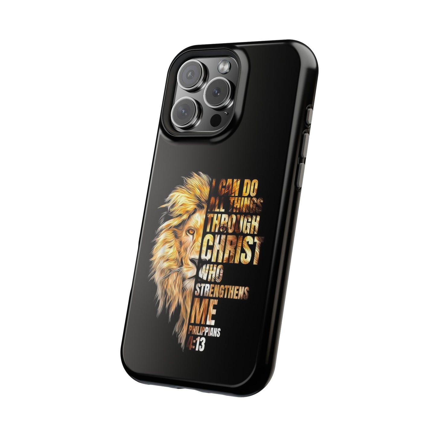 Inspirational Lion Magnetic iPhone Case, Strength & Faith, Christian Accessories