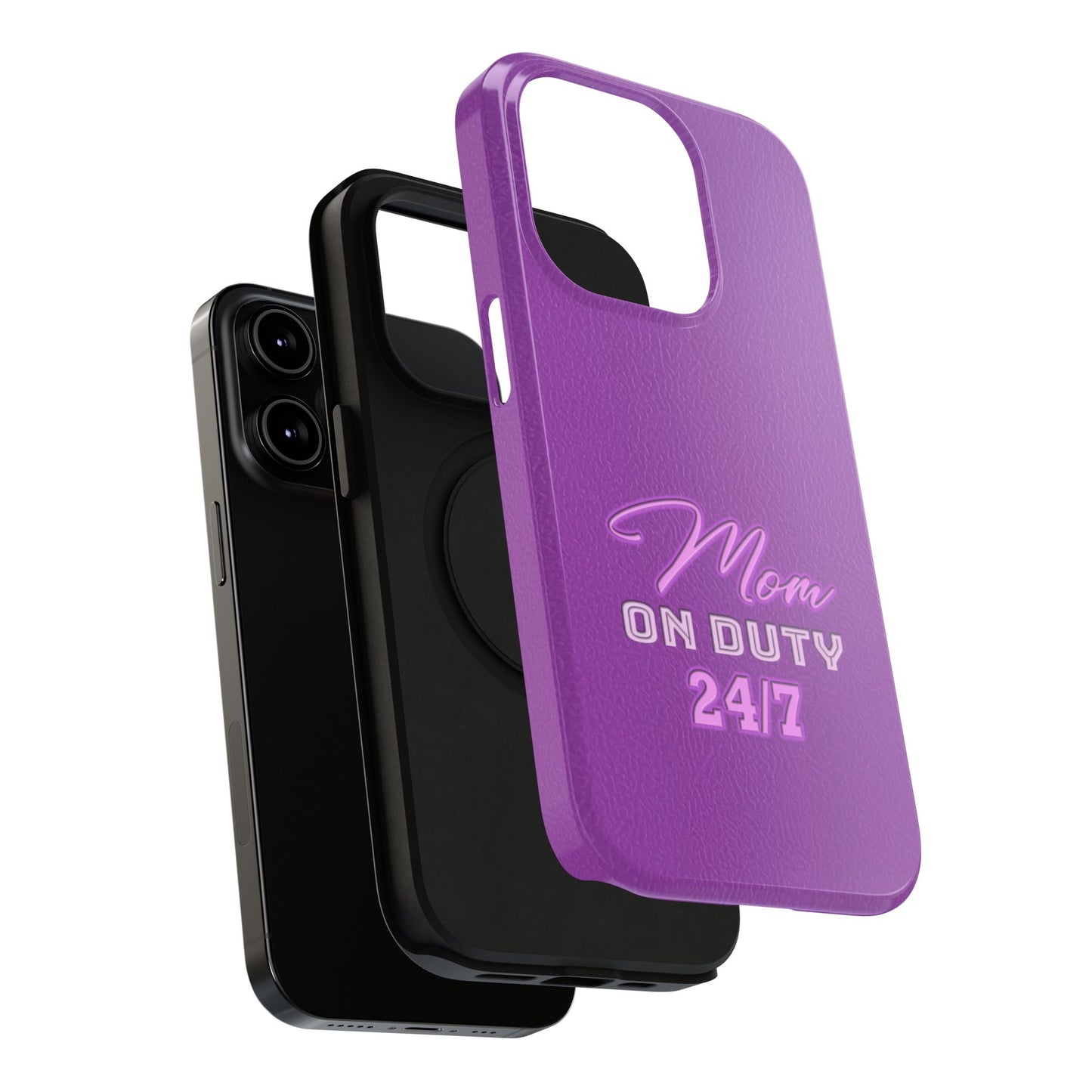 Mom On Duty Impact-Resistant Case, Purple Case for Mothers