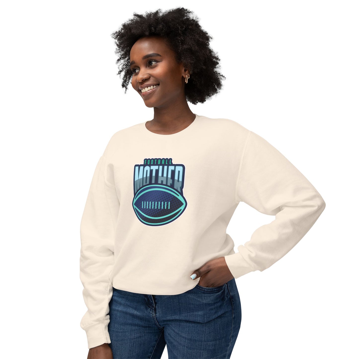 Football Mother Unisex Lightweight Crewneck Sweatshirt