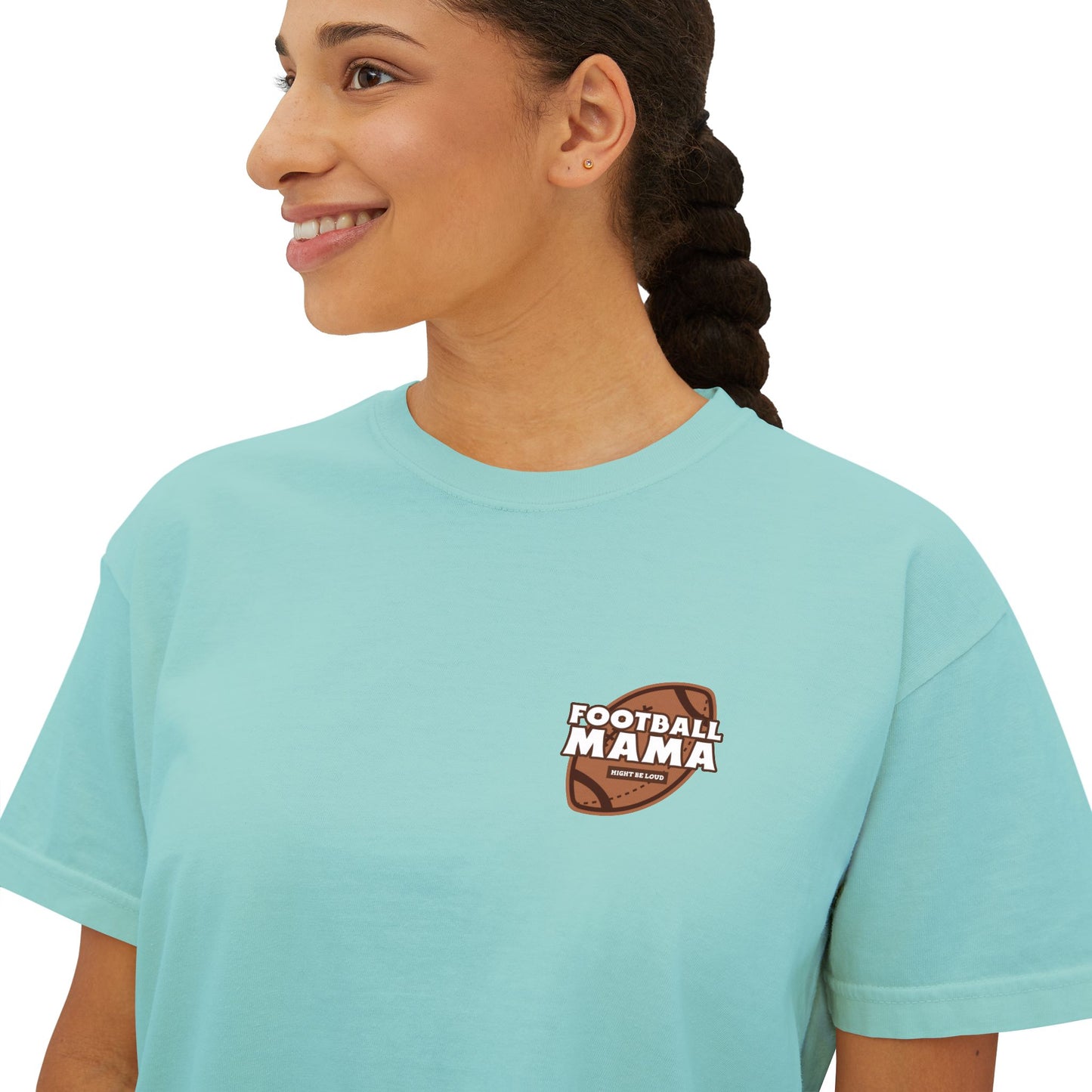 Football Mama Might Be Loud Women's Boxy Tee