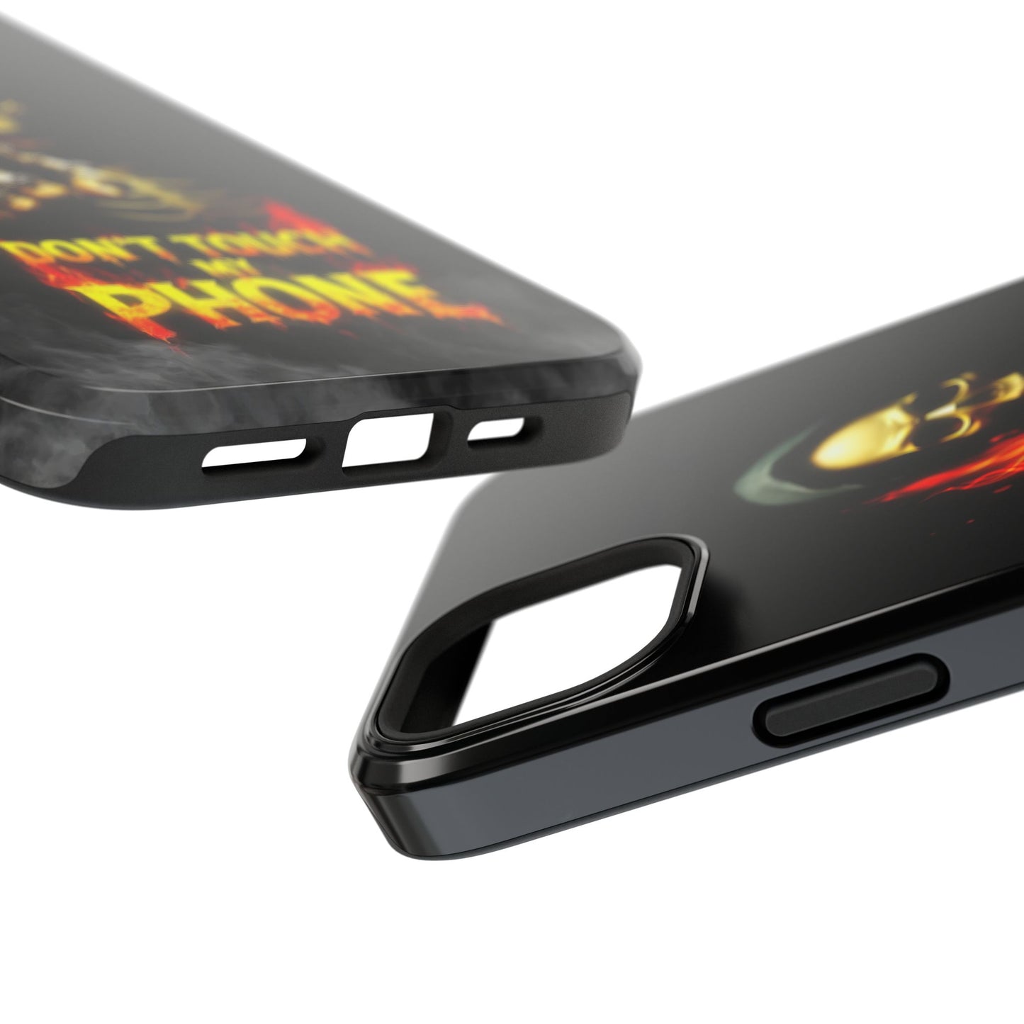 Skull Design Impact-Resistant iPhone Case, Don't Touch My Phone
