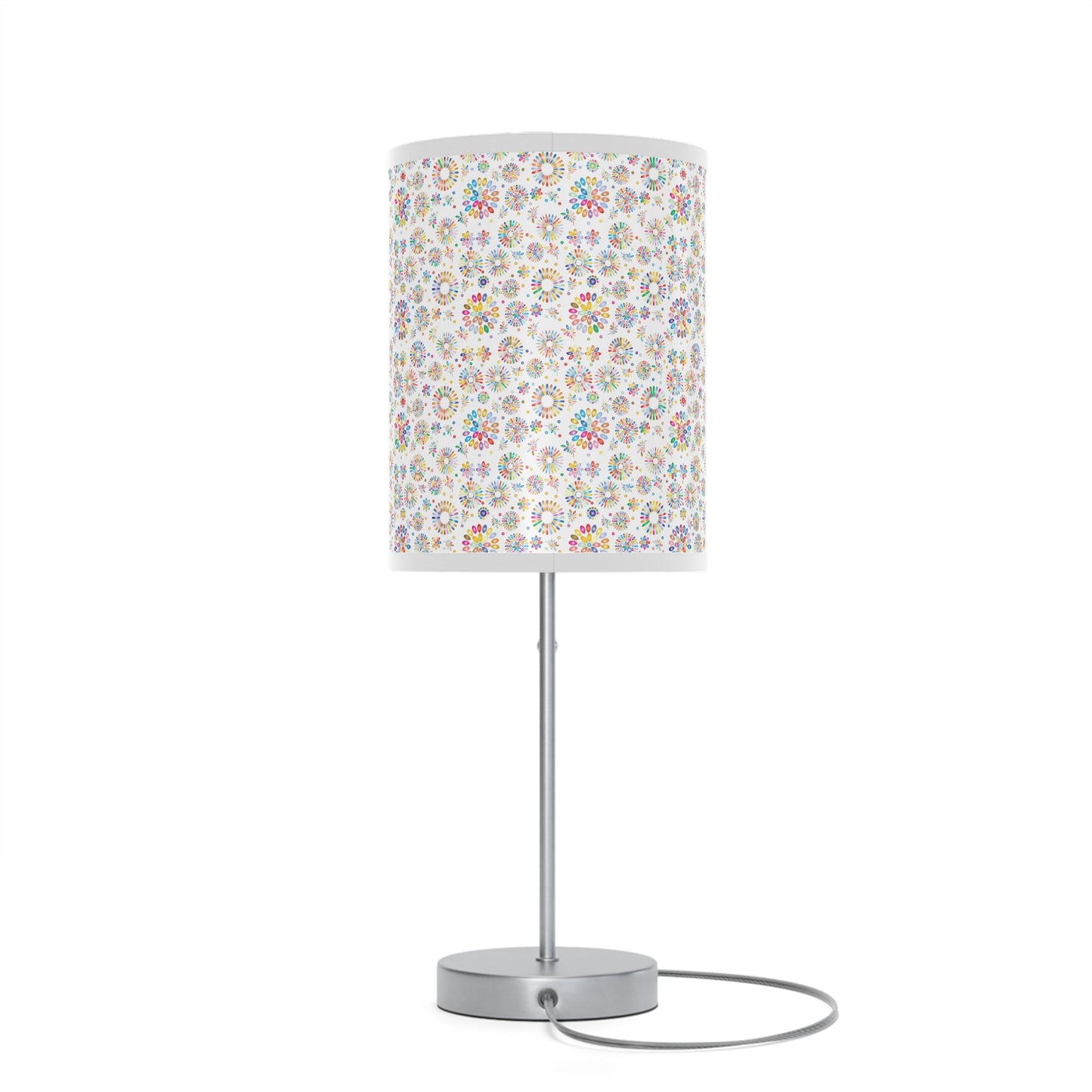 Vibrant Vibes: Happy Color Lamp on a Stand, US|CA plug / White