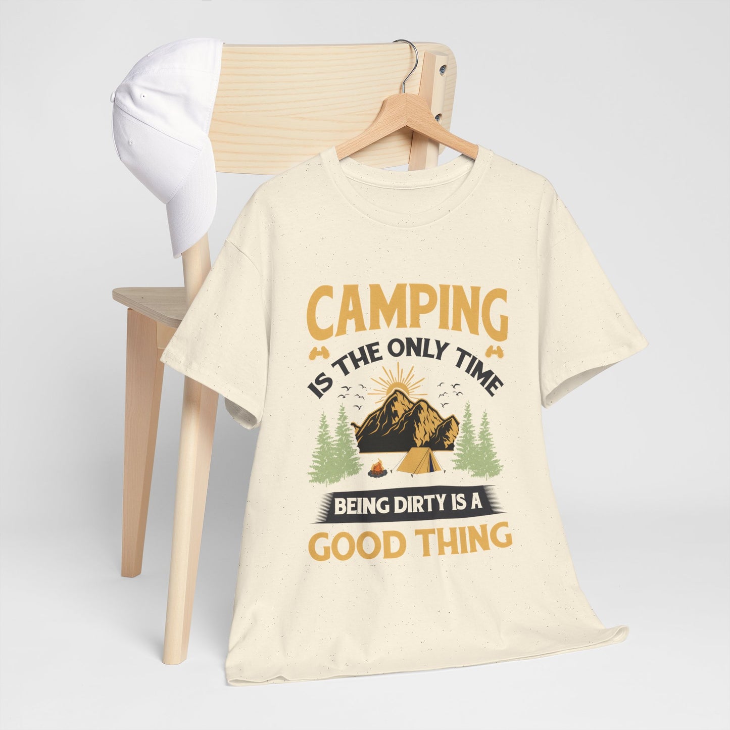 Camping Vibes Unisex Heavy Cotton Tee - "Being Dirty is a Good Thing"