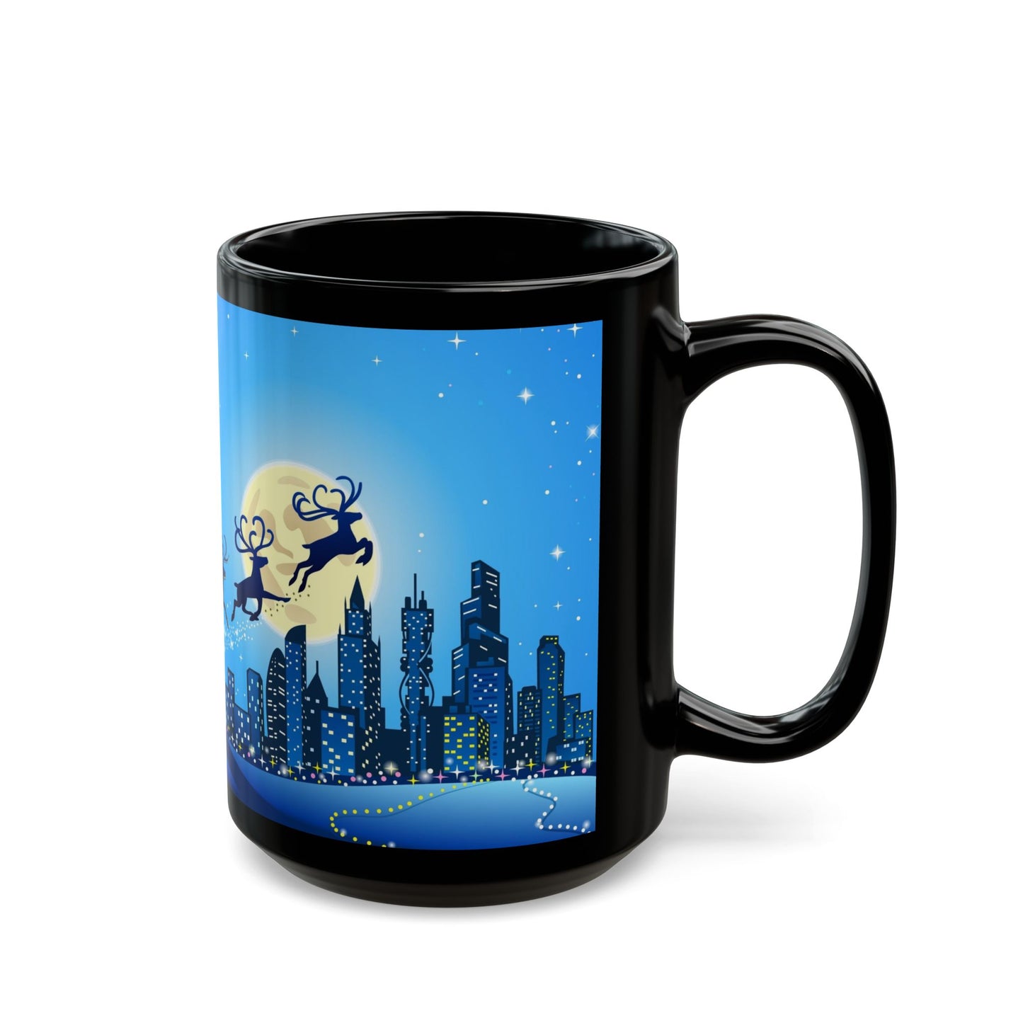 Santa Claus Is Back in Town Black Mug - 11oz, 15oz