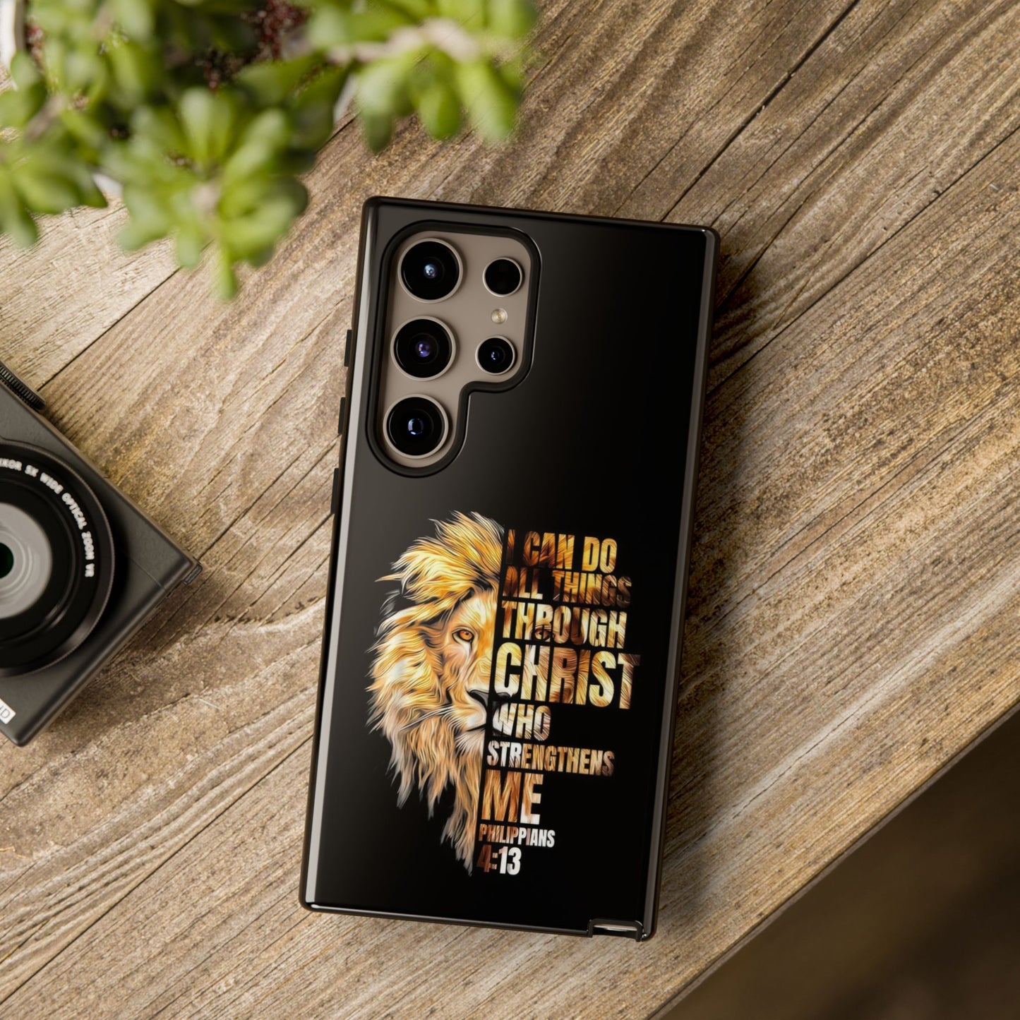 Inspirational Lion  Samsung Phone Case, Strength & Faith, Christian Accessories