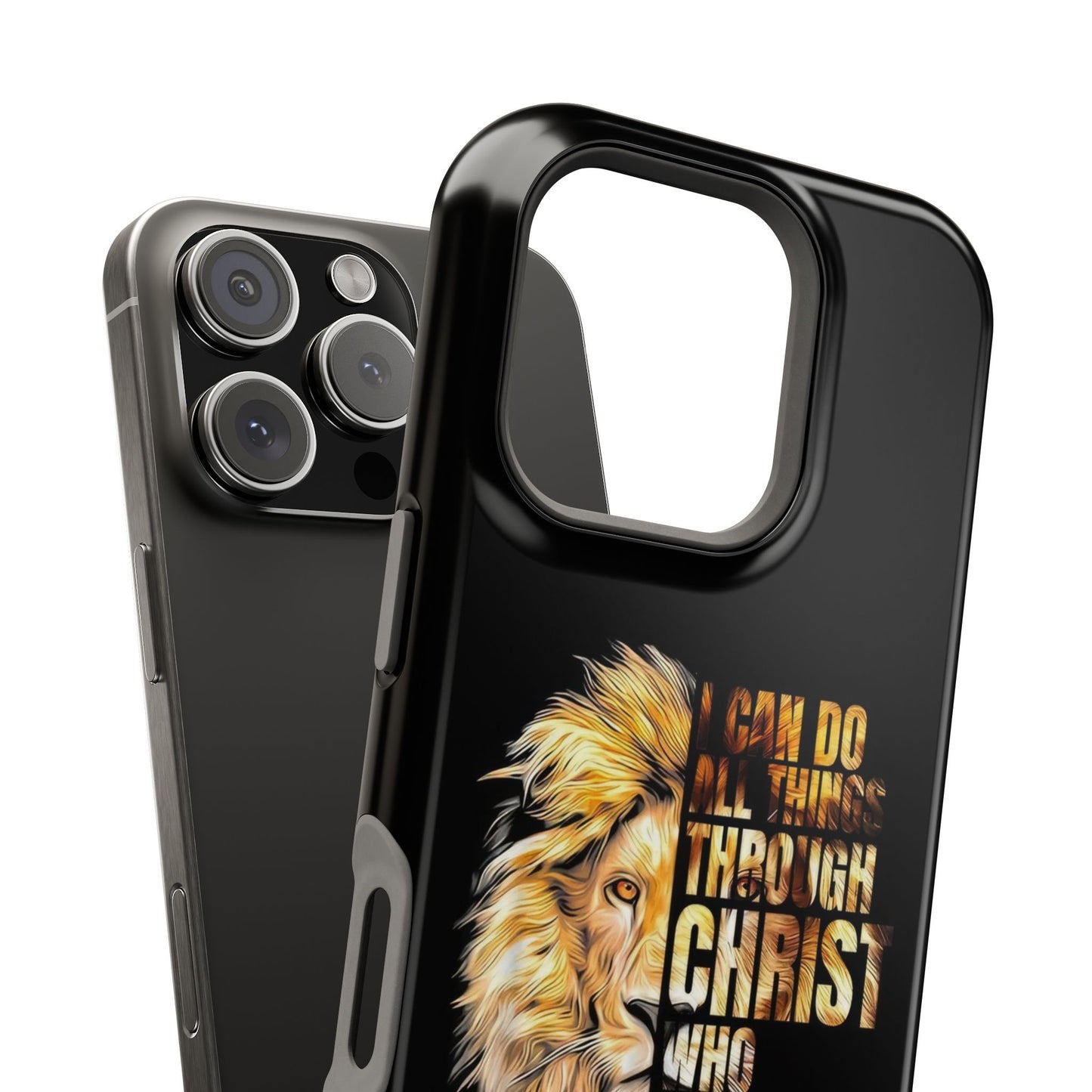 Inspirational Lion Magnetic iPhone Case, Strength & Faith, Christian Accessories
