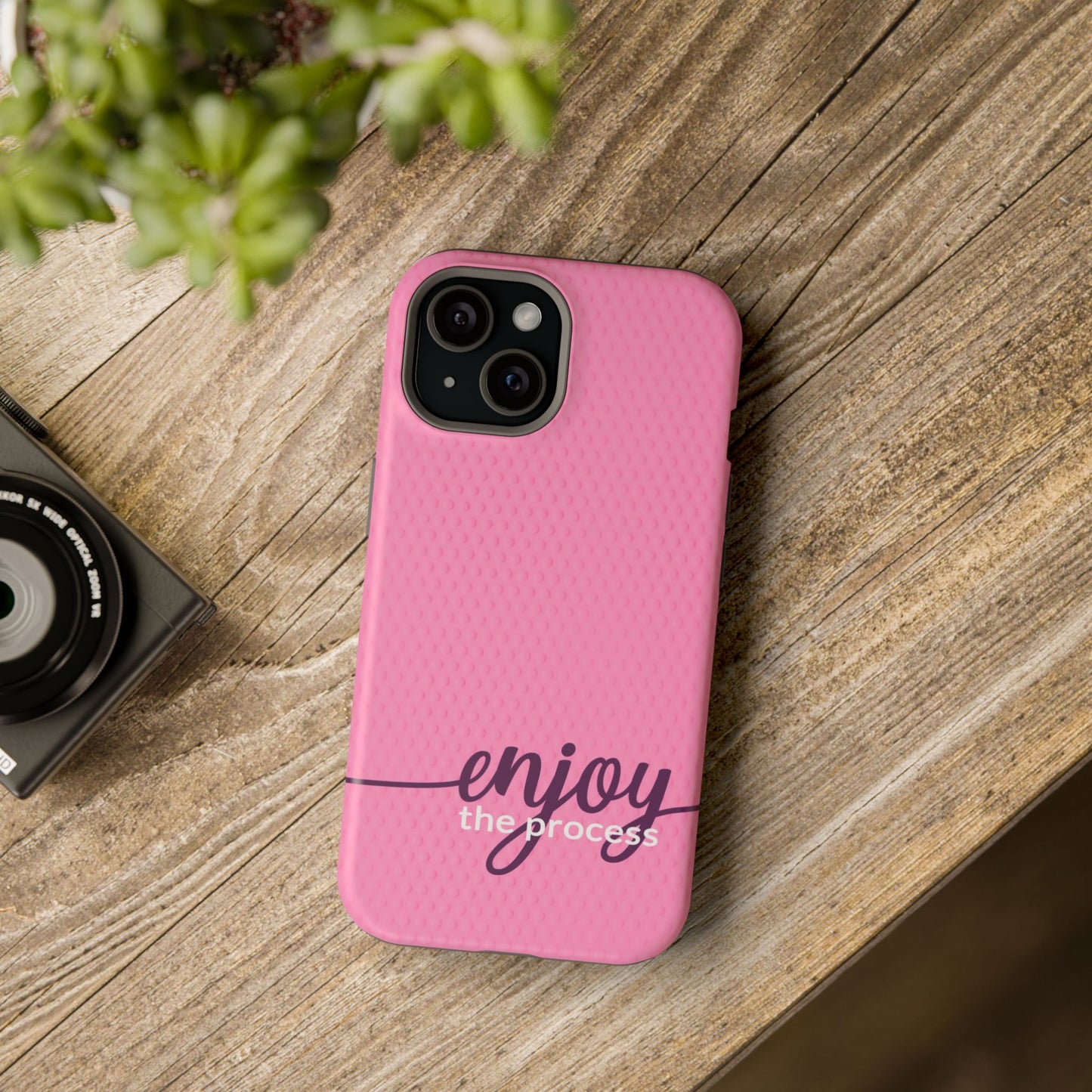 Enjoy the Process Magnetic Case - Motivational Pink Phone Cover for Women