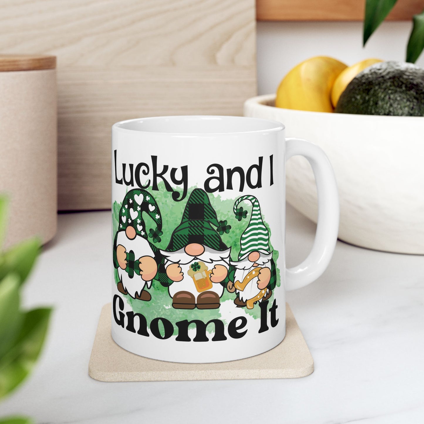 Lucky Gnome Ceramic Mug - Perfect for St. Patrick's Day and Everyday Joy